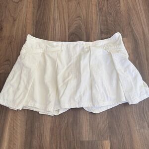 Free People Heartbreaker Skirt Womens 8 White Pleated Skort Cotton Preppy Mini